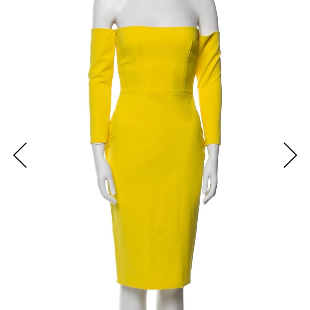 Alex Perry Vibrant Yellow Medium length Sleeve Dress